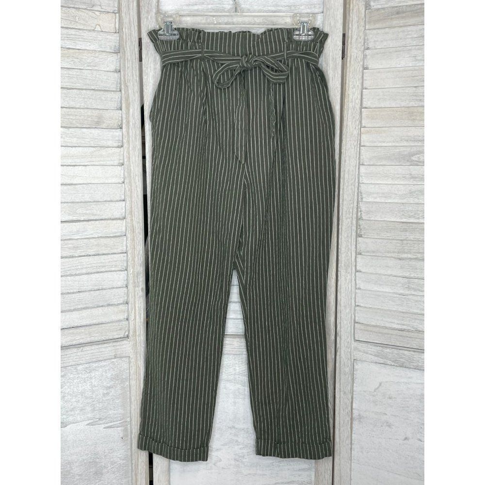 Sienna Sky Khaki Green Pinstripe Pants Size M